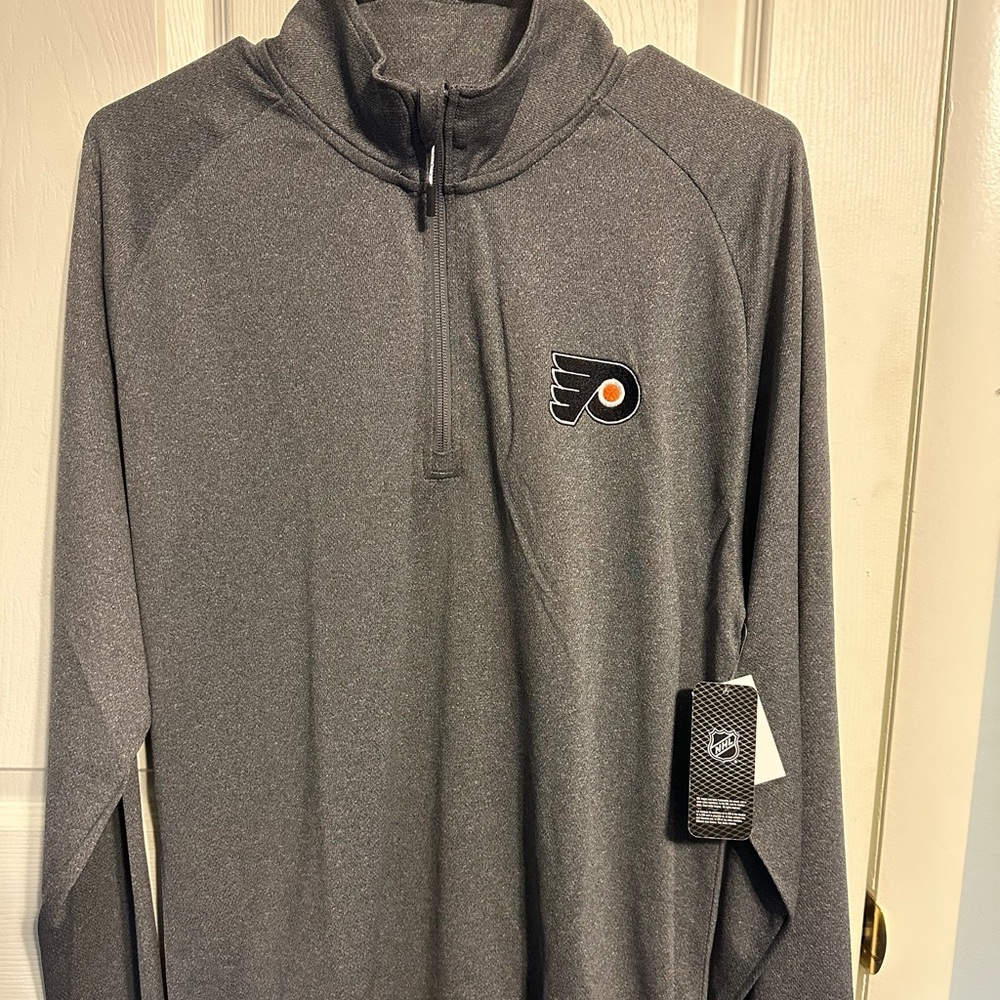 Grey NHL Philadelphia Flyers quarter zip pullover #hockey